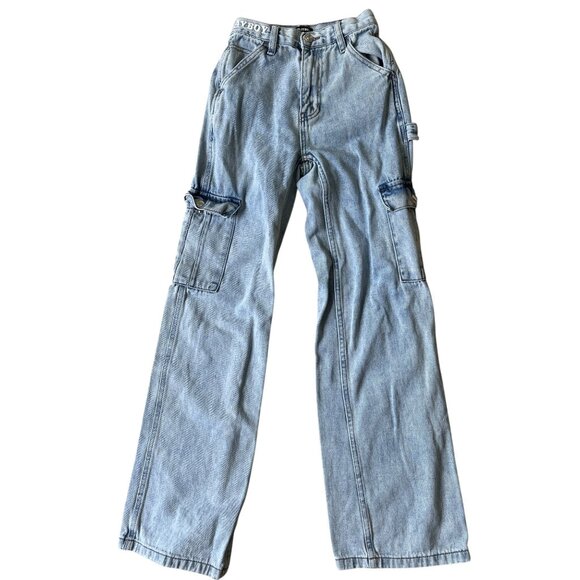 PacSun Denim - Playboy PacSun Y2K Cargo Carpenter Jeans Womens 23 Flare Hem Grunge Skater